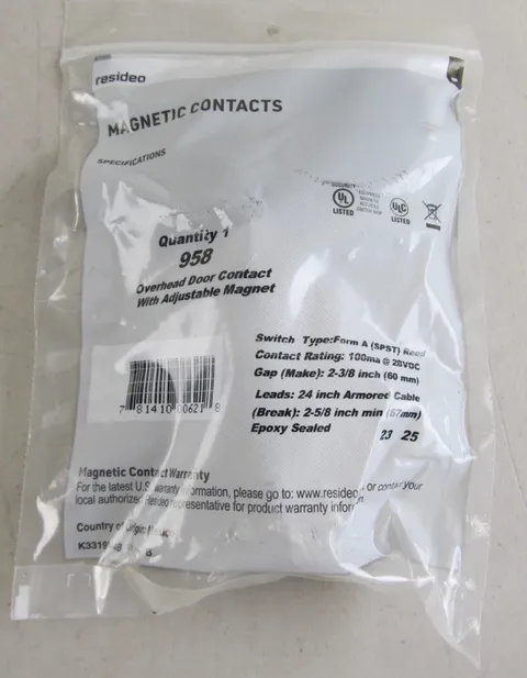 Resideo 958 Overhead Door Contact With Adjustable Magnet New in Pkg. E49