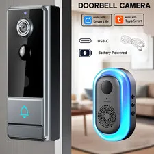 1080P Wireless Video Doorbell with PIR Detection. 2.4G Wifi, Night Vision, Voice