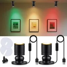 INKECI USB Powered Mini Spotlights for Displays 2-Pack – 5V 2PACK Warm Light
