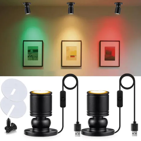 INKECI USB Powered Mini Spotlights for Displays 2-Pack – 5V 2PACK Warm Light