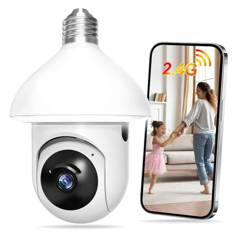 Light Bulb 1080P Full-Color Night Vision, Motion Detection & Alarm Notificati...
