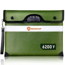 Upgraded 6200°F Fireproof Document Bag with Lock, Fire proof Money Bag for Ca...