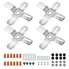KC&KST 4Pack Light Fixture Mounting Brackets, Adjustable General, Silver