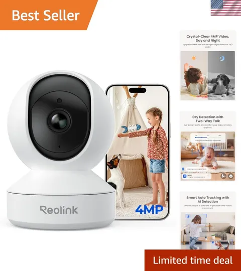 E1 4MP WiFi Camera: Instant Cry Alerts & Night Vision for Home Security