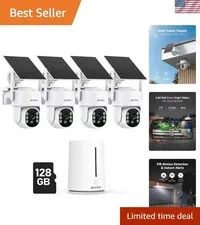 High-Definition Solar Security Camera Kit - 360° Coverage & Cloud-Free Storage