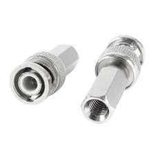 2 Pcs BNC Male RF Connector to 5.4mm Female Threaded Adapter Silver Tone