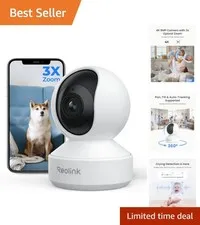 Two-Way Audio Indoor Surveillance Camera with Night Vision & Automatic Tracking