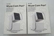 Wyze Cam Pan Indoor Outdoor Camera White WYZECPAN3 Sealed Lot Of 2