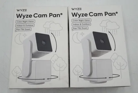 Wyze Cam Pan Indoor Outdoor Camera White WYZECPAN3 Sealed Lot Of 2
