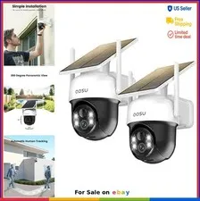 Solar Security Camera Wireless Outdoor 360 Degree 2K PTZ Human Tracking Night