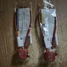 2-Pack Red Veterans Crisis Line Keyed Steel Cable Locks, Metallic Finish