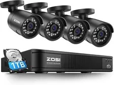 ZOSI 5MP 8CH 3K Lite CCTV Security Camera System AI Human Vehicle Detection 1TB