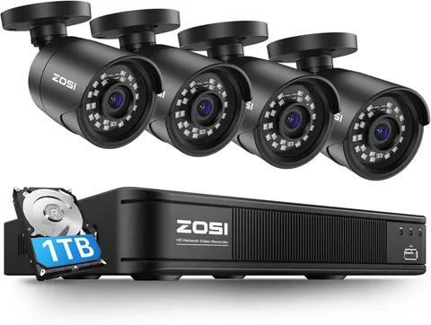 ZOSI 5MP 8CH 3K Lite CCTV Security Camera System AI Human Vehicle Detection 1TB