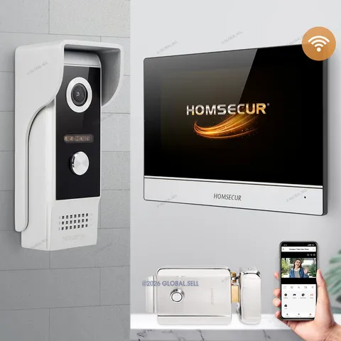 HOMSECUR 7" WIFI HD Video Door Phone Call Intercom Monitoring Photo Recording