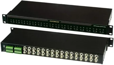 Seco-Larm EVT-AH16-VT2Q CCTV 1U Rack-Mount 16-Port Active Hub For use with DVRs