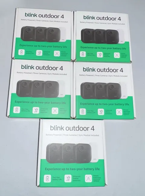 Blink Outdoor 4, (4th Gen 2025) Wireless 3 Camera Security System - Lot of 5
