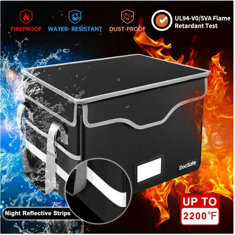 Portable Fireproof File Storage Box Set