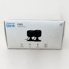 Blink Mini 2 Pack 1080p WiFi Security Camera Motion Detect Night Vision - Black