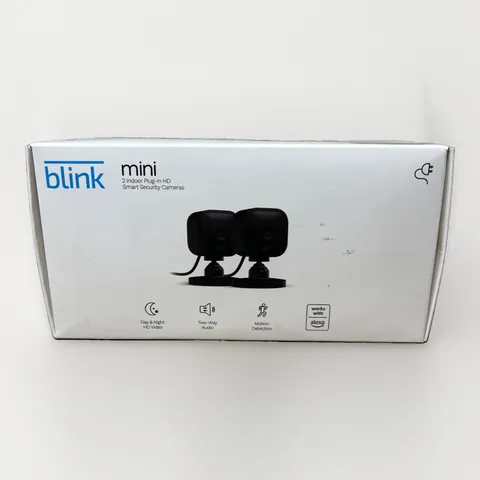 Blink Mini 2 Pack 1080p WiFi Security Camera Motion Detect Night Vision - Black