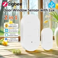 Smart ZigBee 3.0 Door Window Sensor Lux Light Detect 2 In 1 Real Time Wireless