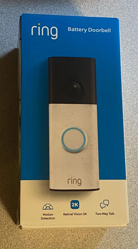 Ring Battery Doorbell Retinal 2K Speckled White New B0G2D25MF2 840414661943