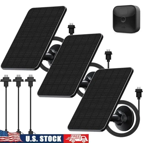 3 Pack Solar Panel 4W Blink Outdoor Camera Continuous Charging Waterproof Mounts