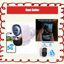 HITELLARCAM 2K Wireless Security Camera Outdoor, AI Motion Detection, Waterproof