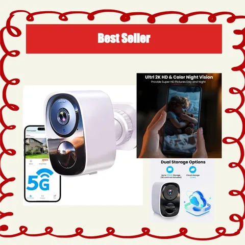 HITELLARCAM 2K Wireless Security Camera Outdoor, AI Motion Detection, Waterproof