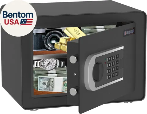 0.8 Cub Safe - Small Home Security Safe for Money, Jewelry, Documents, Solid Ste