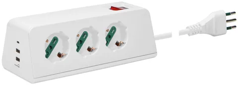 VIMAR desk socket 3univ. + 3USB + S11+cbe WHITE - 00608.CC.B