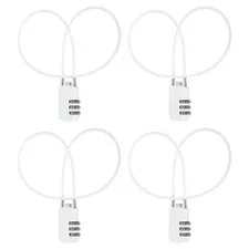 4 Pcs 3 Digit Luggage Cable Combination Lock with 20" Long Cable, White