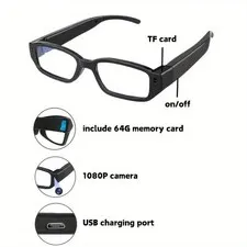 Camera Wearable Video Recording Glasses 1080P - Outdoor Sports Camera Glasses wi