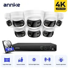 ANNKE 4K Dual Lens Color POE IP Security Camera System 8CH 12MP NVR 2 Way Audio