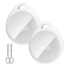 2 Pack Bluetooth Tracker Pair with A-pple Find My(i-OS Only) Intelligent Find...