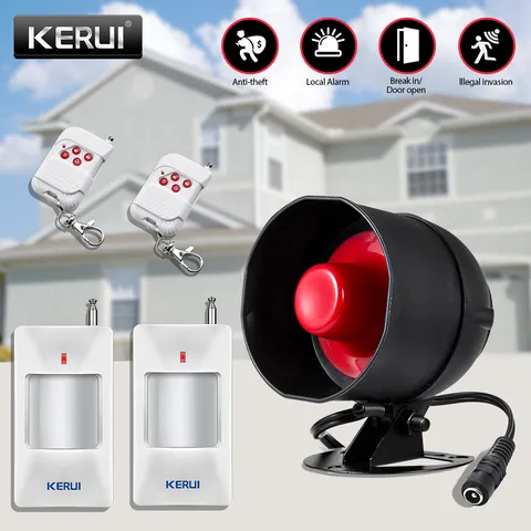 KERUI Home Siren Security Alarm System with 2 Motion Detector 2 Remote Control