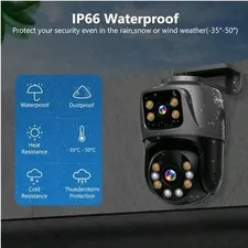 MOVOLS Dual Lens Outdoor PTZ Security Camera - Smart Home Night Vision CCTV