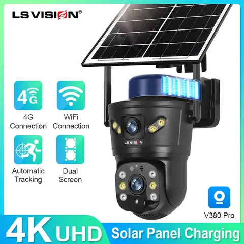 LS VISION 4K Solar Security Camera Dual Lens WiFi Outdoor PTZ Night Vision