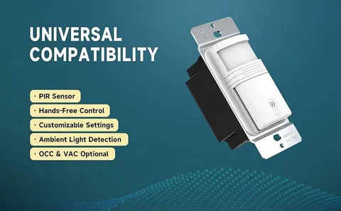 ECOELER YM2108T 3Way Motion Sensor Light Switch, PIR Infrared Motion Activated