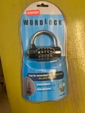 WORDLOCK Hardened Shackle WORD Combination Padlock Lock  Staples