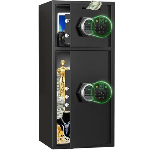 Large Biometric Gun Safe, Heavy-Duty Steel, Dual Alarm & Silent Mode