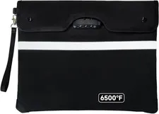 Upgraded 6500°F Fireproof Document Bag with Lock, Waterproof 9-Layer Heat Insula