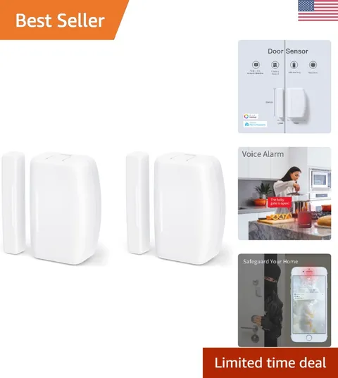Smart Zigbee Contact Sensor 2 Pack for Doors & Windows – Enhanced Home Security