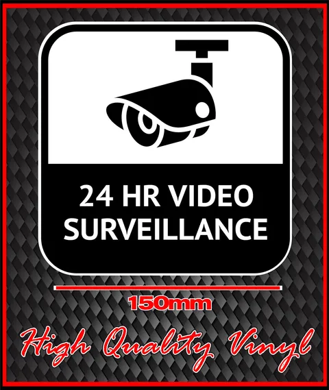 CCTV WARNING SIGN STICKER 24 HOUR VIDEO SURVEILLANCE BRAND NEW STYLE 5
