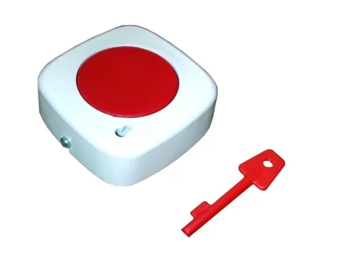 Single Centre Push Mini Panic Button Latching Plastic