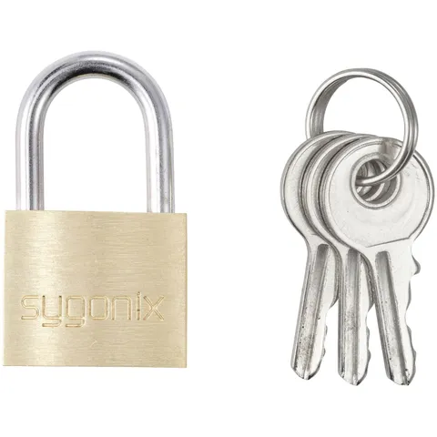 Sygonix SY-5045280 19.7mm Yellow Brass Lock With Different Key