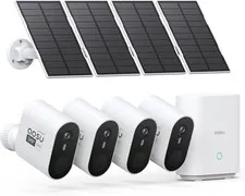 aosu 3K Solar Security Cameras Wireless Outdoor 166 Wide 4PK