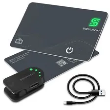 Rechargeable Wallet Tracker RFID Blocking Card IP68 Item Finder Works with Ap...