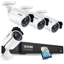 ZOSI H.265+ 5MP-Lite 8CH DVR Outdoor 1080P CCTV Security Camera System 1TB HDD