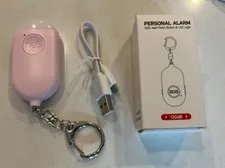 Personal Alarm USB Rechargeable SOS Self Defense Keychain Flashlight