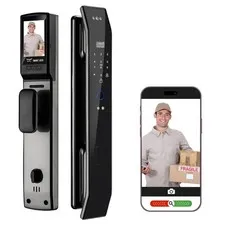 Smart Door Lock with 3D Face Recognition & Camera, Intercome, Doorbell, Finge...